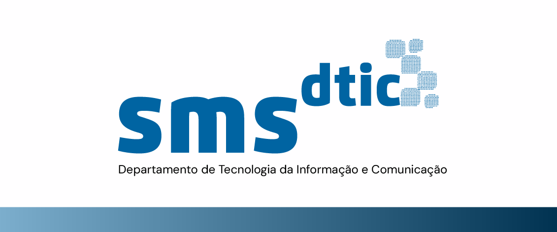 A imagem possui um fundo branco com o logo do setor DTIC em azul. 