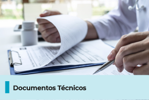 A imagem mostra uma pessoa com uma prancheta e documento. Abaixo, uma faixa com o texto 