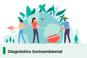 A imagem possui um fundo branco com ilustrações de pessoas e um planeta. Abaixo, uma faixa com o texto 