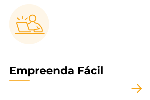 Em fundo branco, o card apresenta na parte superior esquerda o ícone de uma pessoa usando notebook, desenhado em linhas alaranjadas sobre um círculo bege claro. Abaixo do ícone, destaca-se a frase 