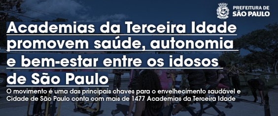 A foto, que é um banner da Prefeitura de São Paulo, apresenta um texto central em destaque: 